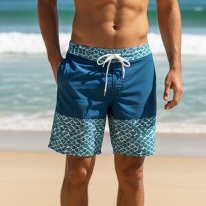 SH36 Old Navy Color Block Board Shorts M